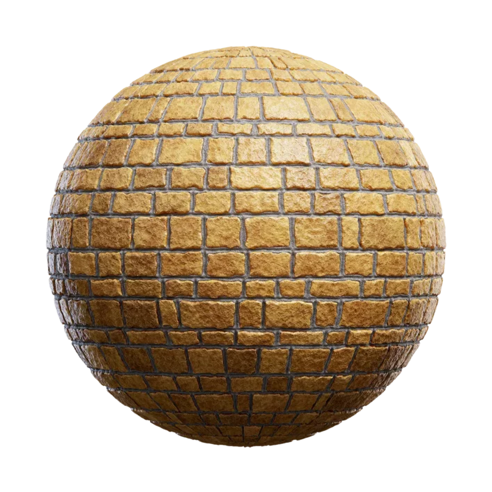 Orange Stone Brick Wall (4574)