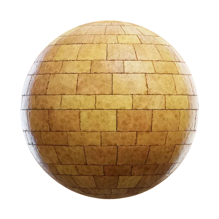 Orange Stone Slab Wall (4517)