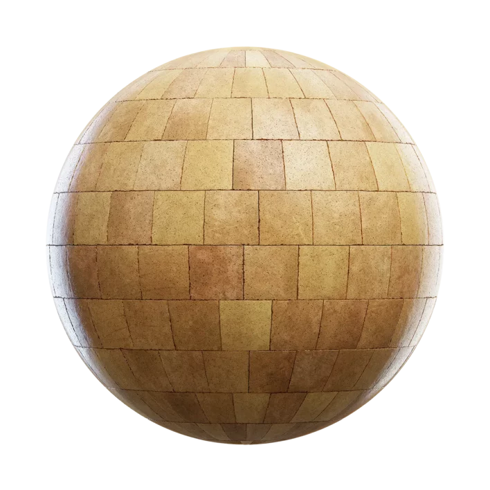 Orange Stone Slab Wall (4519)