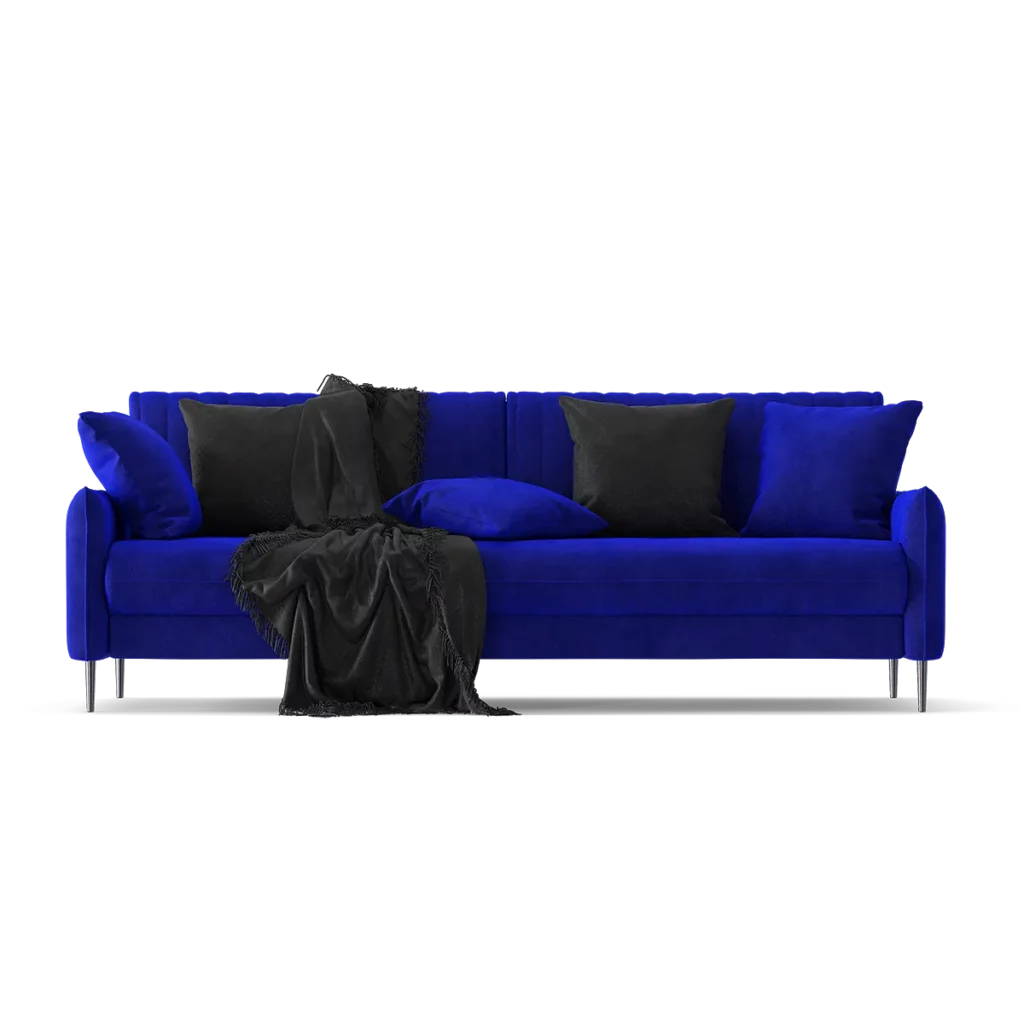 Blue Velvet Modern Sofa