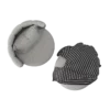 Grey Fabric Armchair with Pouf - Image 4