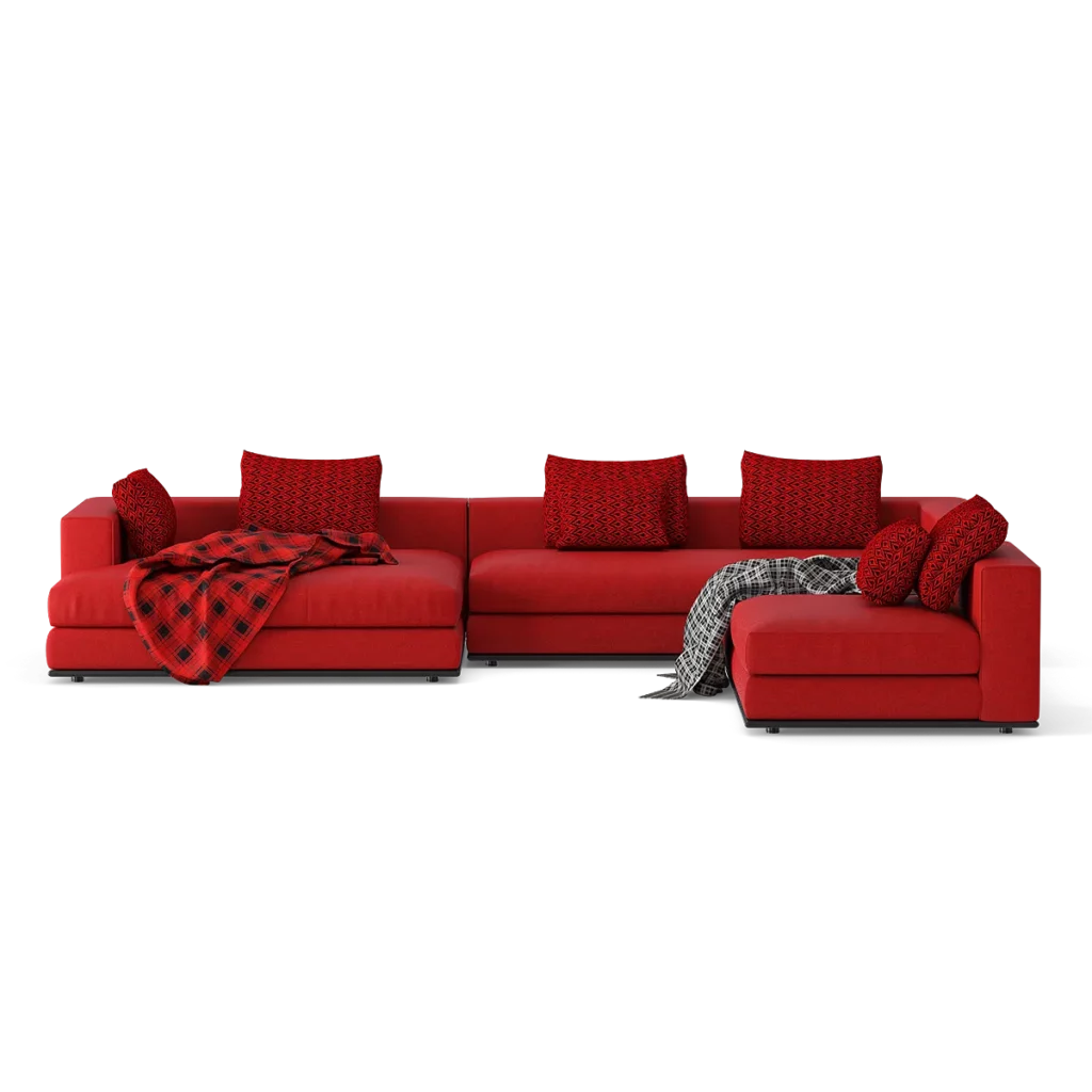 Red Large Corner Sofa