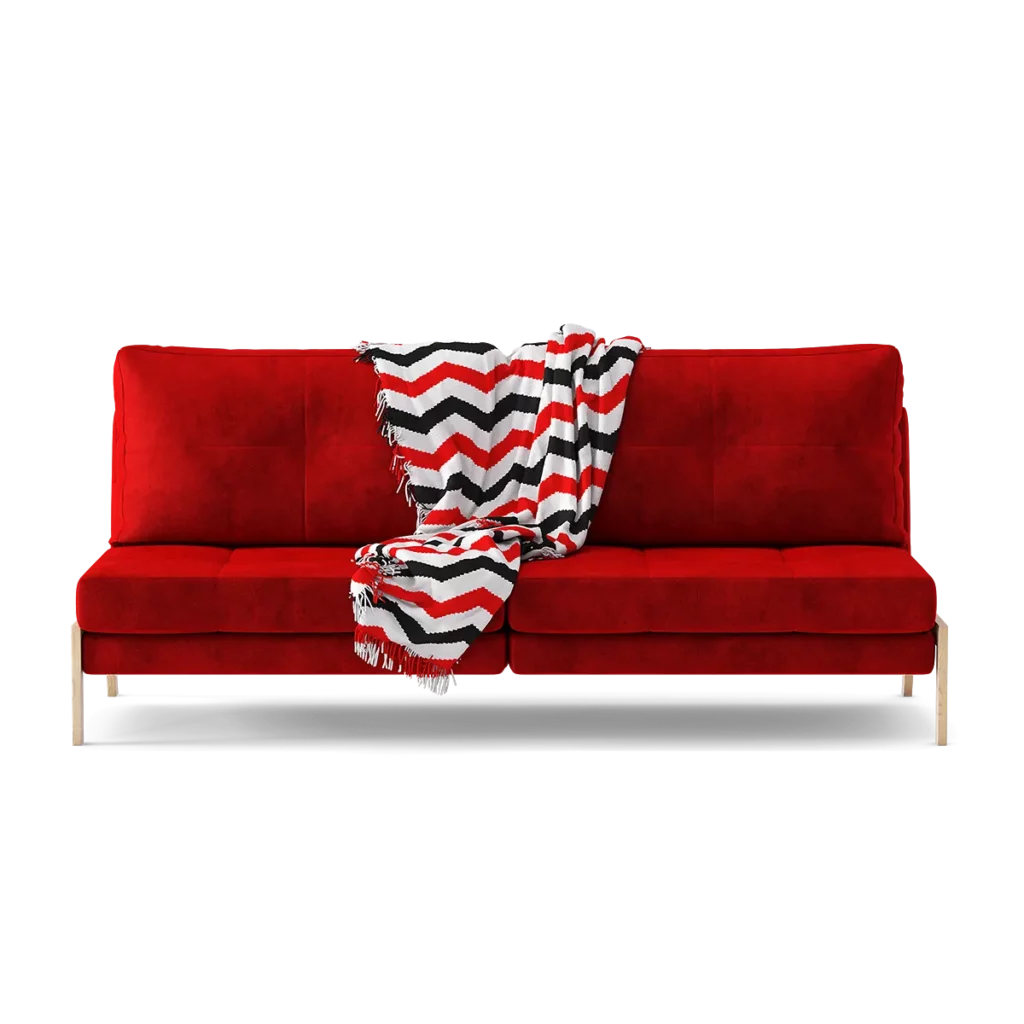 Red Velvet Modern Sofa