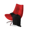 Red Velvet Swivel Chair - Image 3
