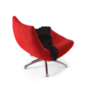 Red Velvet Swivel Chair - Image 4