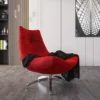 Red Velvet Swivel Chair - Image 5