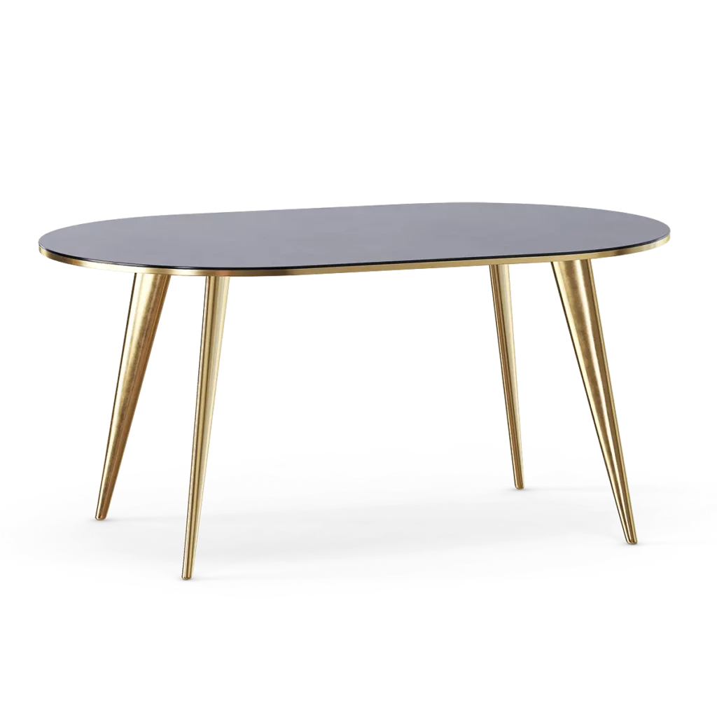 Black Top Golden Dining Table