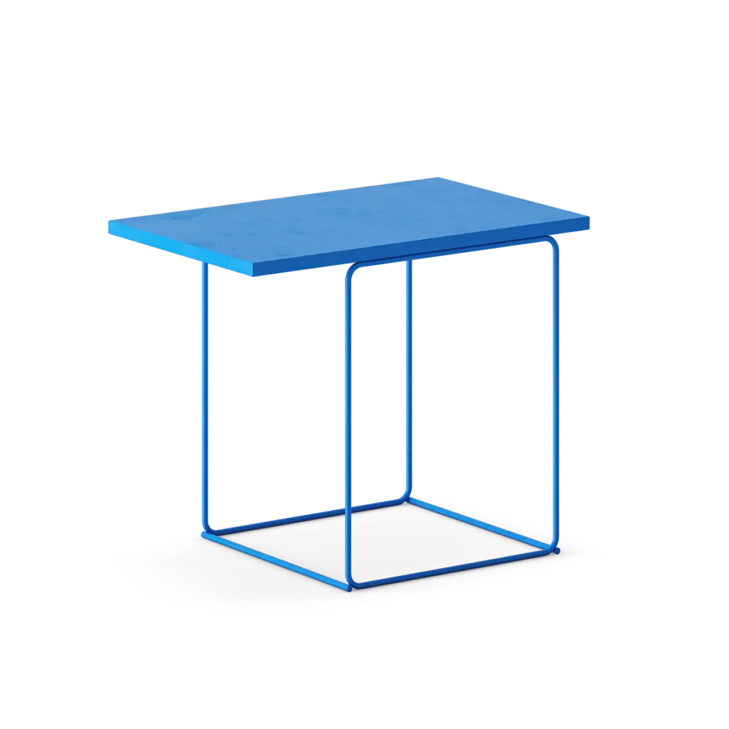 Blue Rectangular Modern Coffee Table