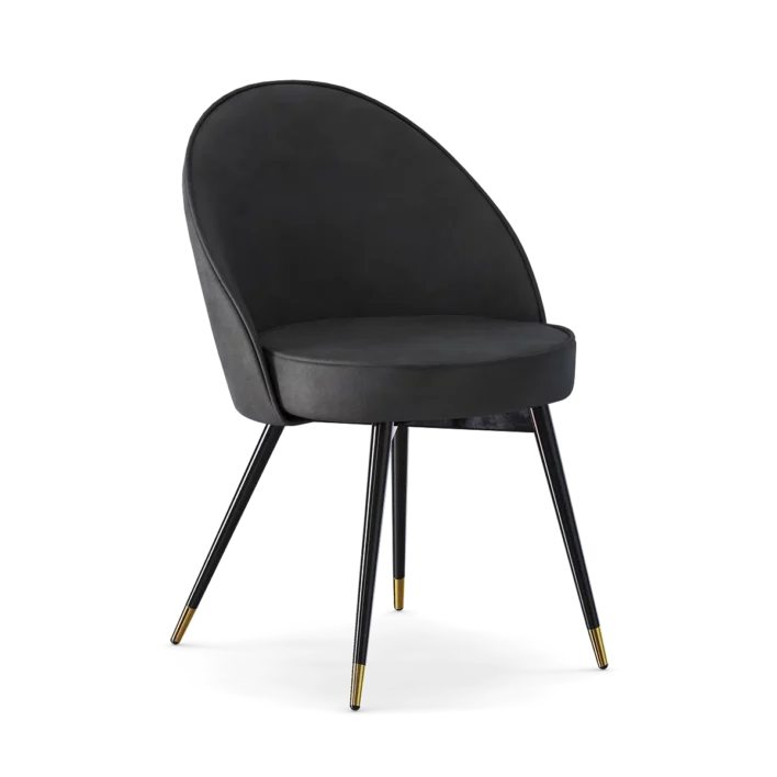 Dark Grey Velvet Dining Chair