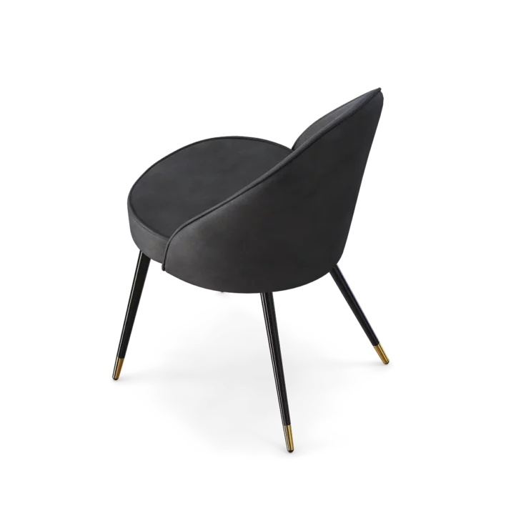 Dark Grey Velvet Dining Chair