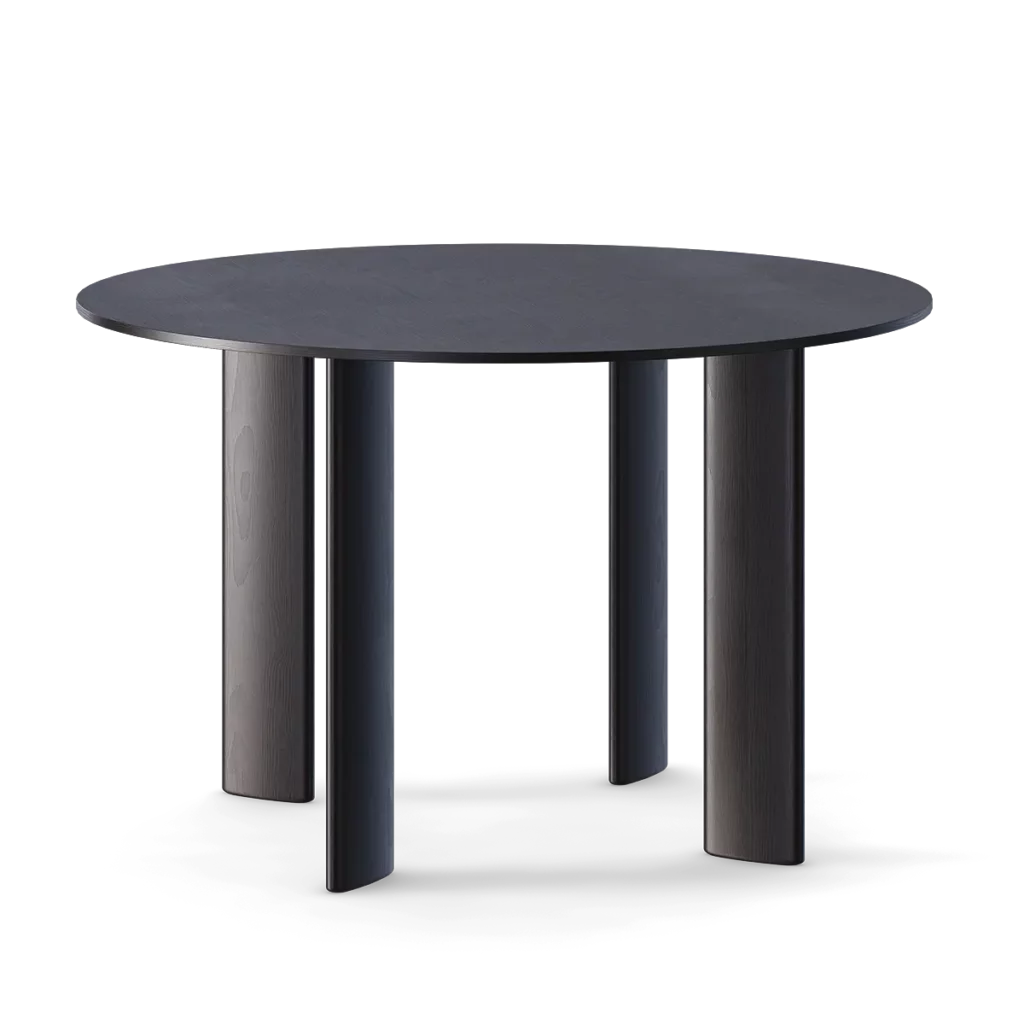 Dark Wooden Round Dining Table