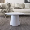 Round White Modern Coffee Table - Image 5