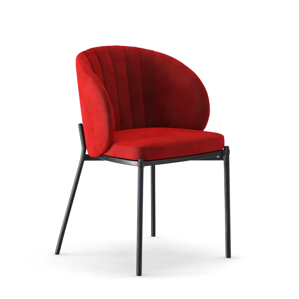 Red Velvet Dining Chair