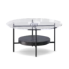 Round Black and Glass Coffee Table - Image 2