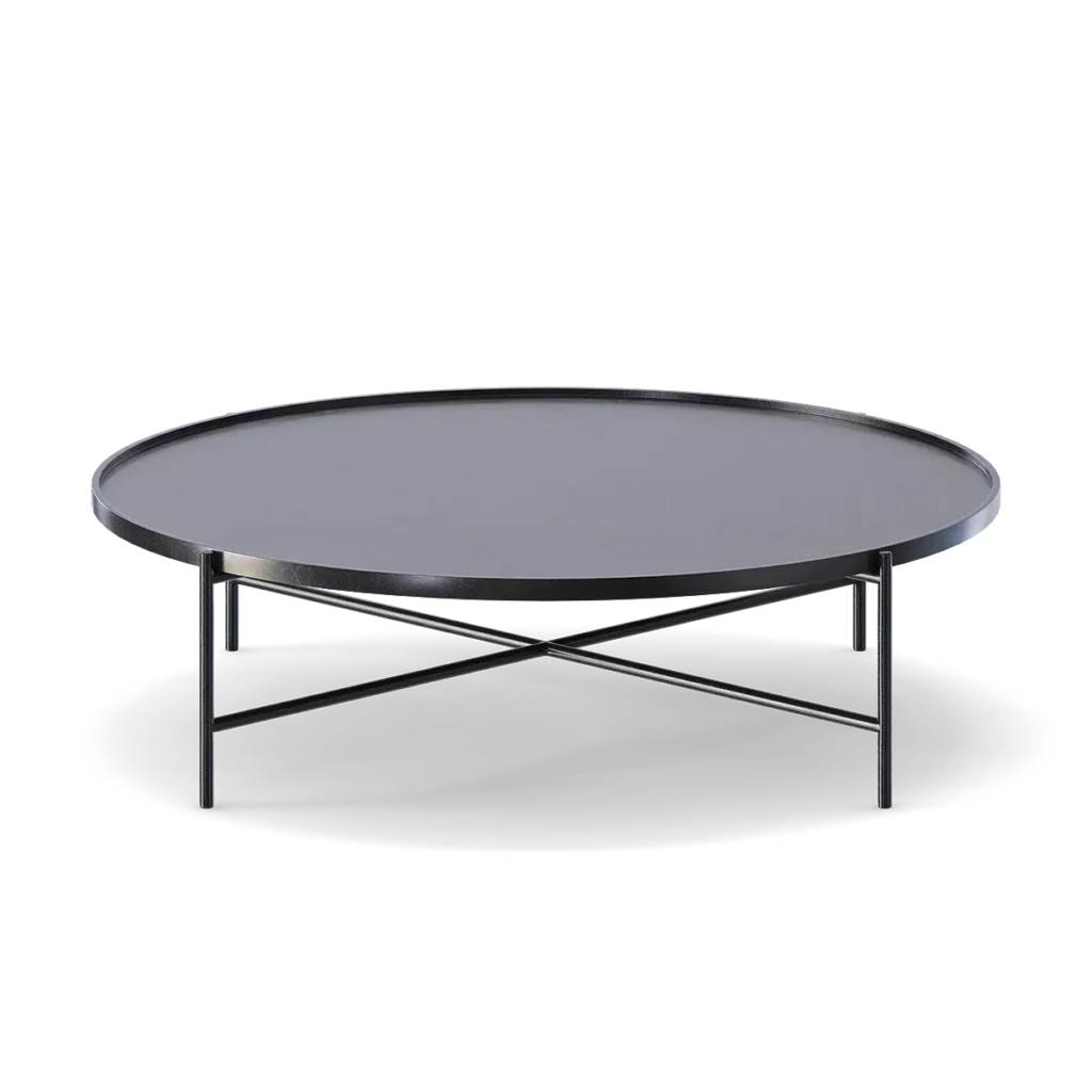 Round Black Metal Coffee Table