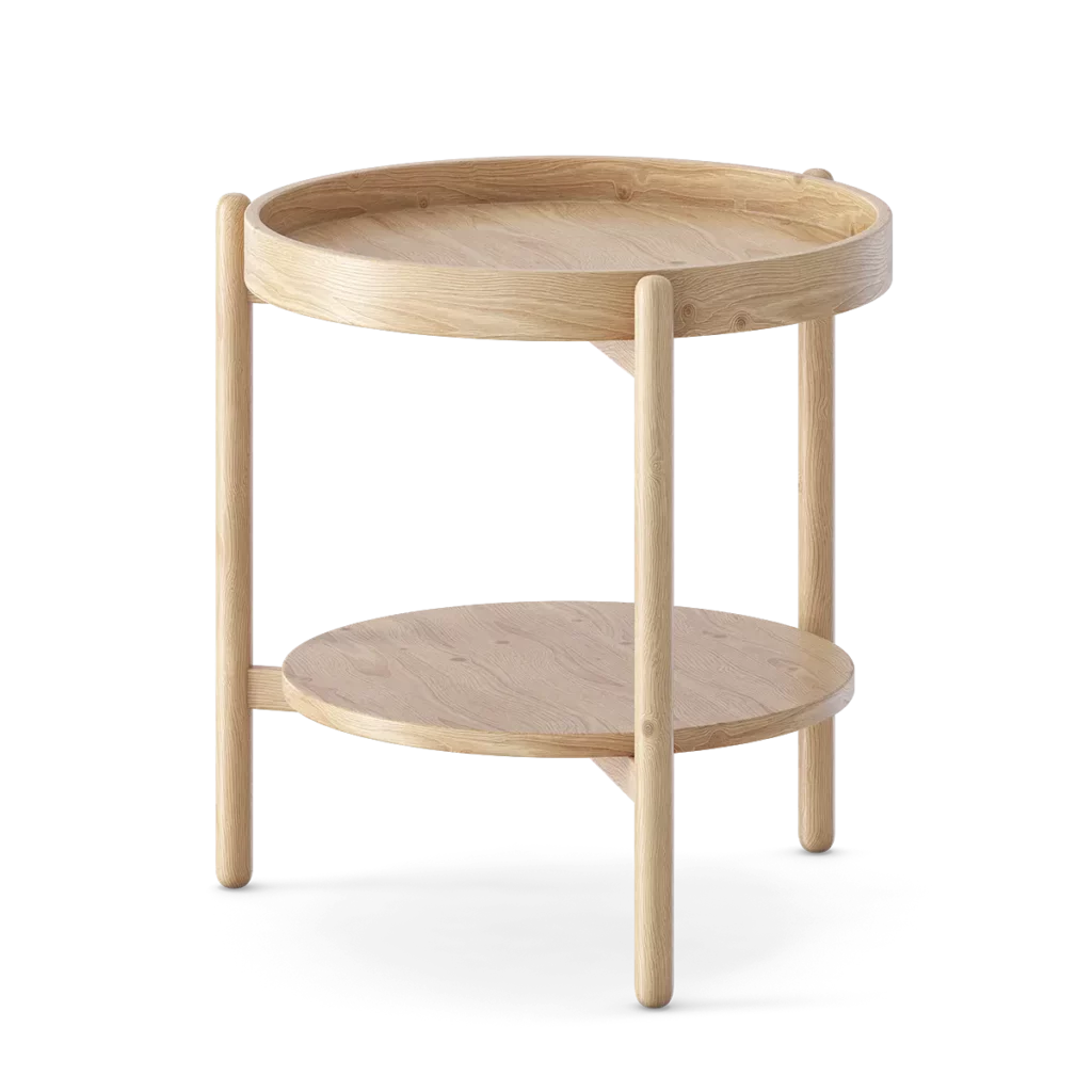 Round Small Wooden Coffee Table