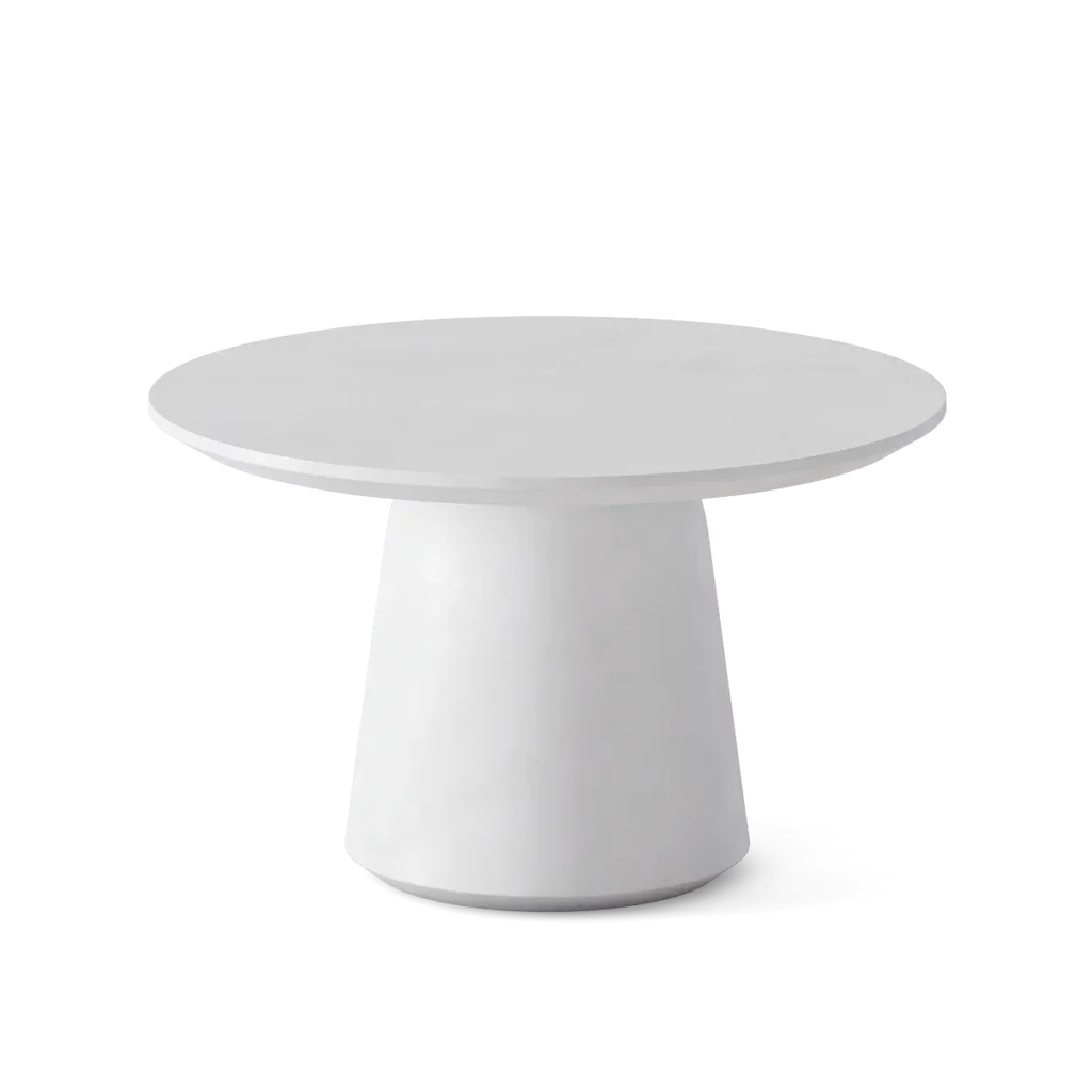 Round White Modern Coffee Table