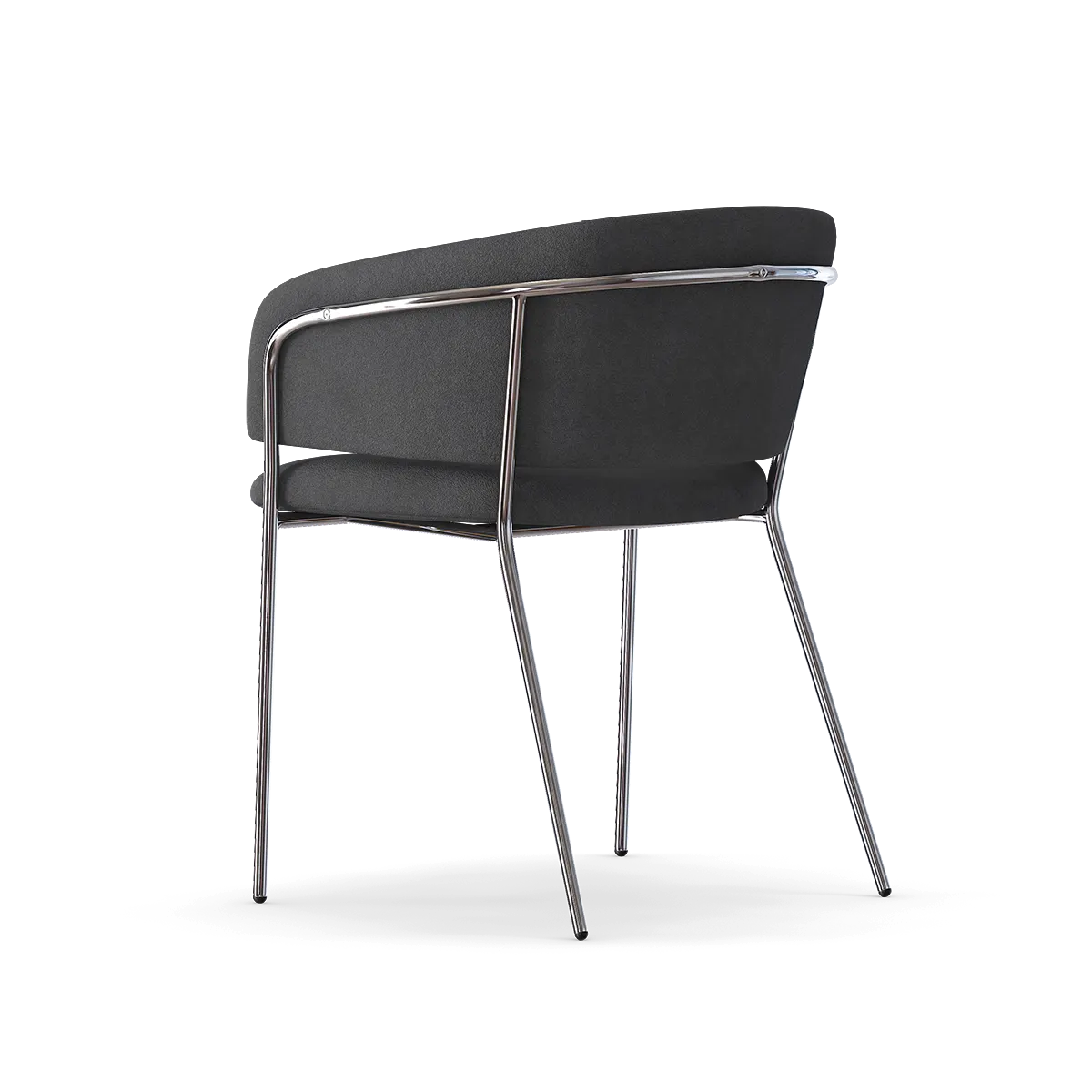 Grey Velvet Metal Dining Chair