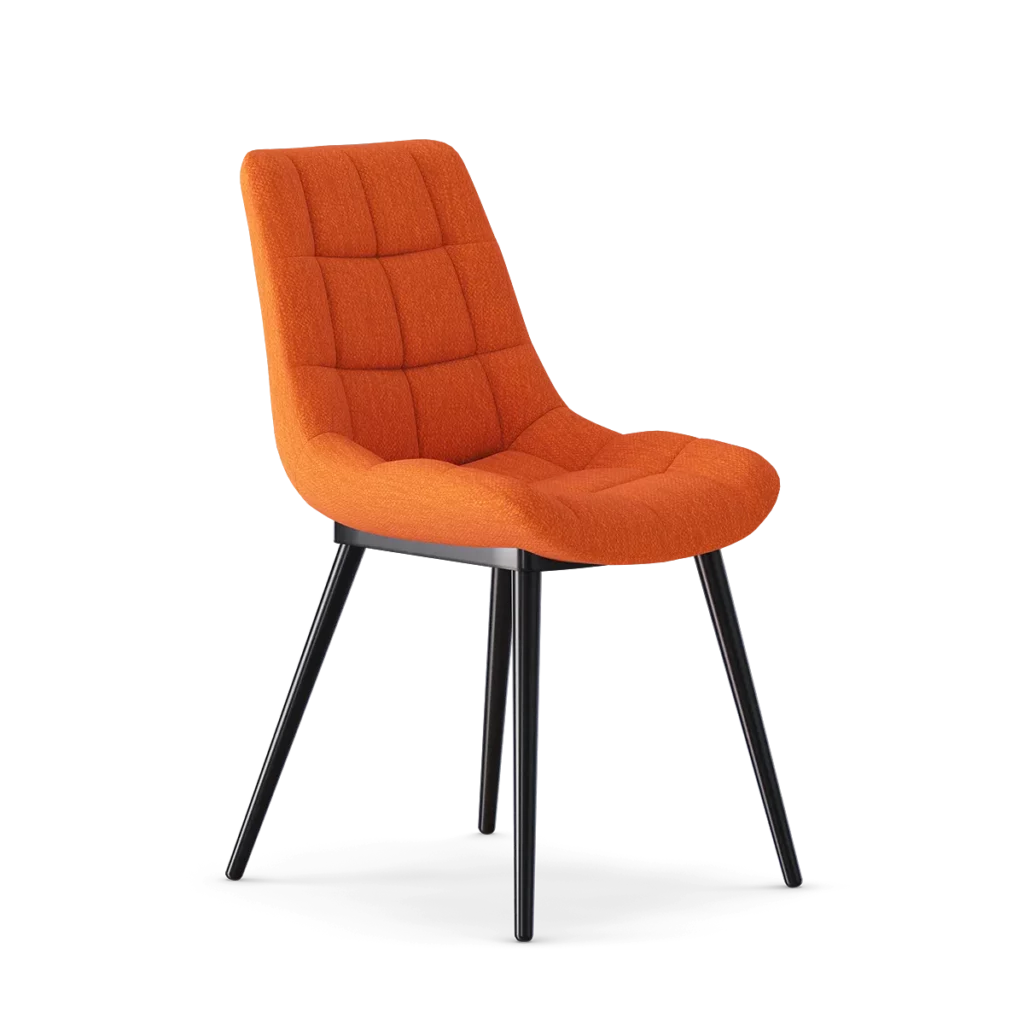 Orange Fabric Dining Chair