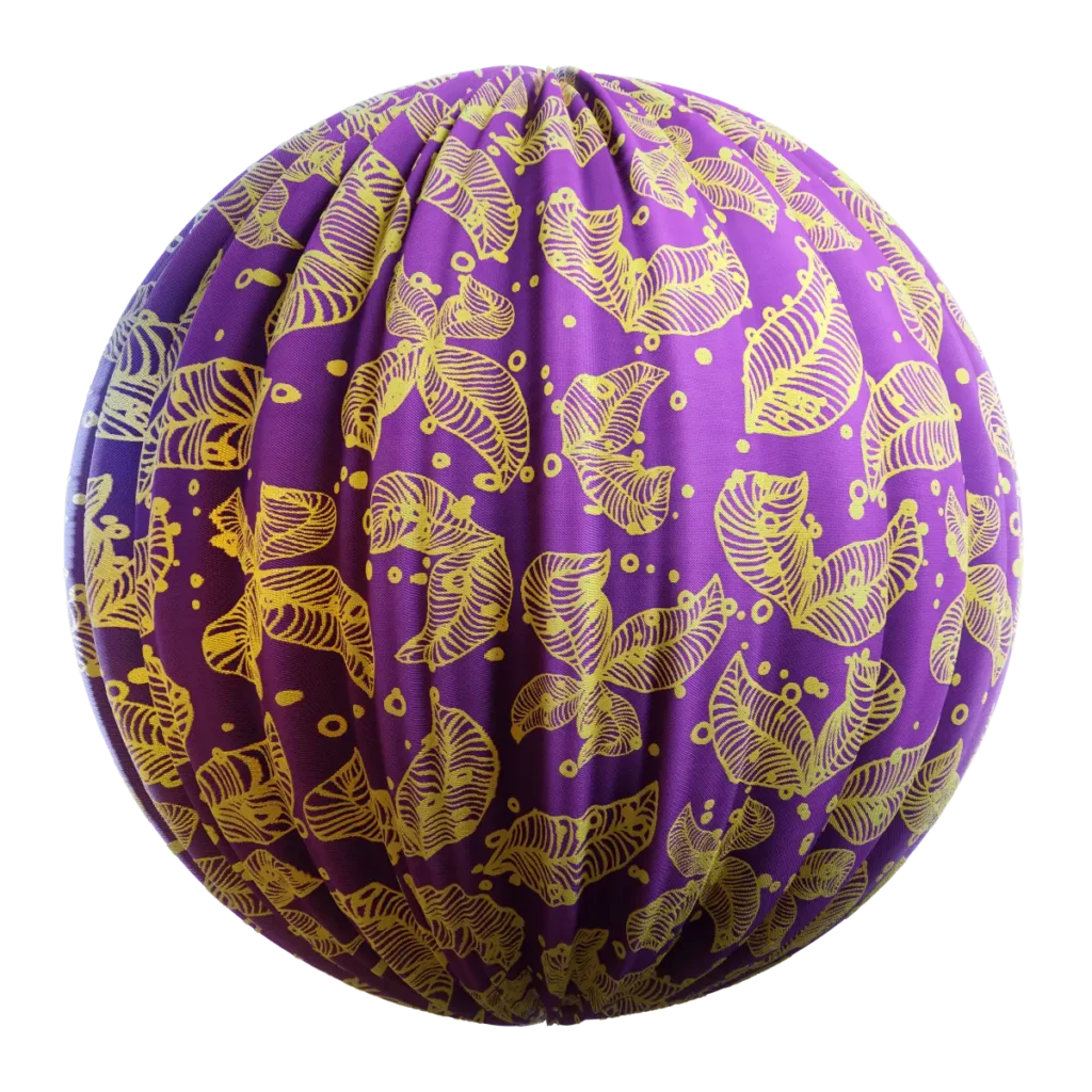 Patterned Purple And Gold Curtains (5065)