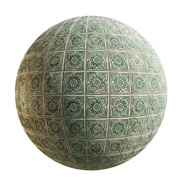 Beige Cyan Patterned Tiles (5316)