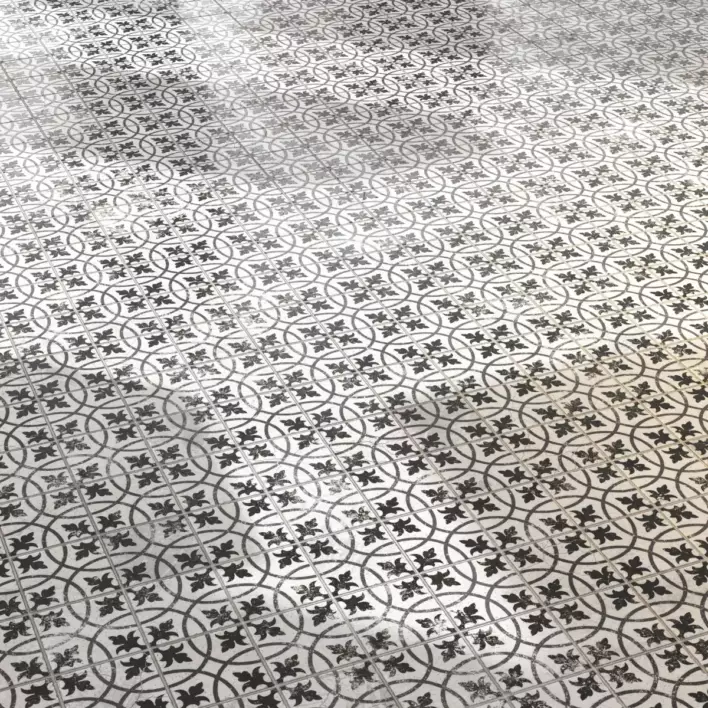 Black White Patterned Tiles PBR Texture