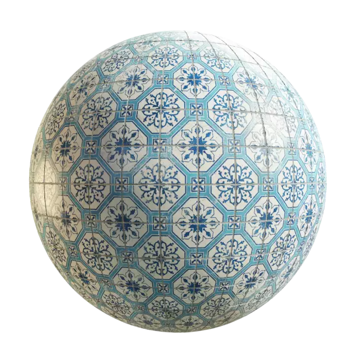 Blue White Patterned Tiles (5311)