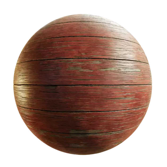 Red Painted Horizontal Planks (5519)