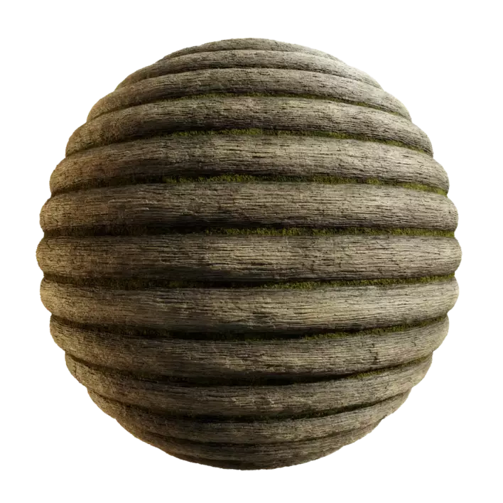 Horizontal Wooden Logs with Moss (5602)