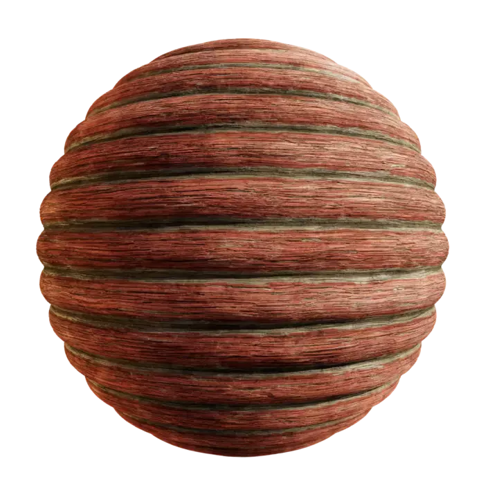 Red Painted Horizontal Wooden Logs (5616)