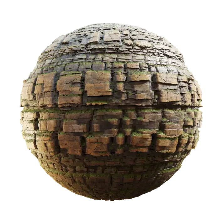 Rock Cliff with Grass (5847)