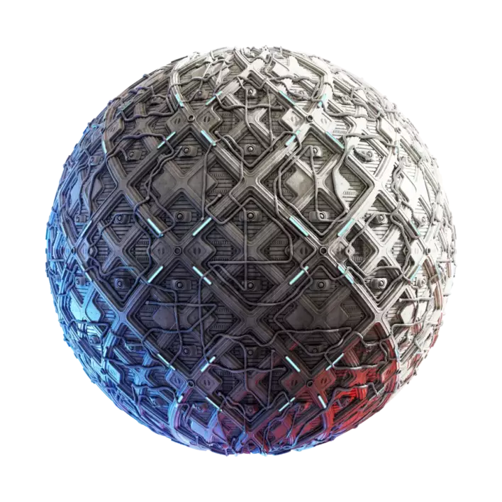 White Scifi Wall with Lights (5803)