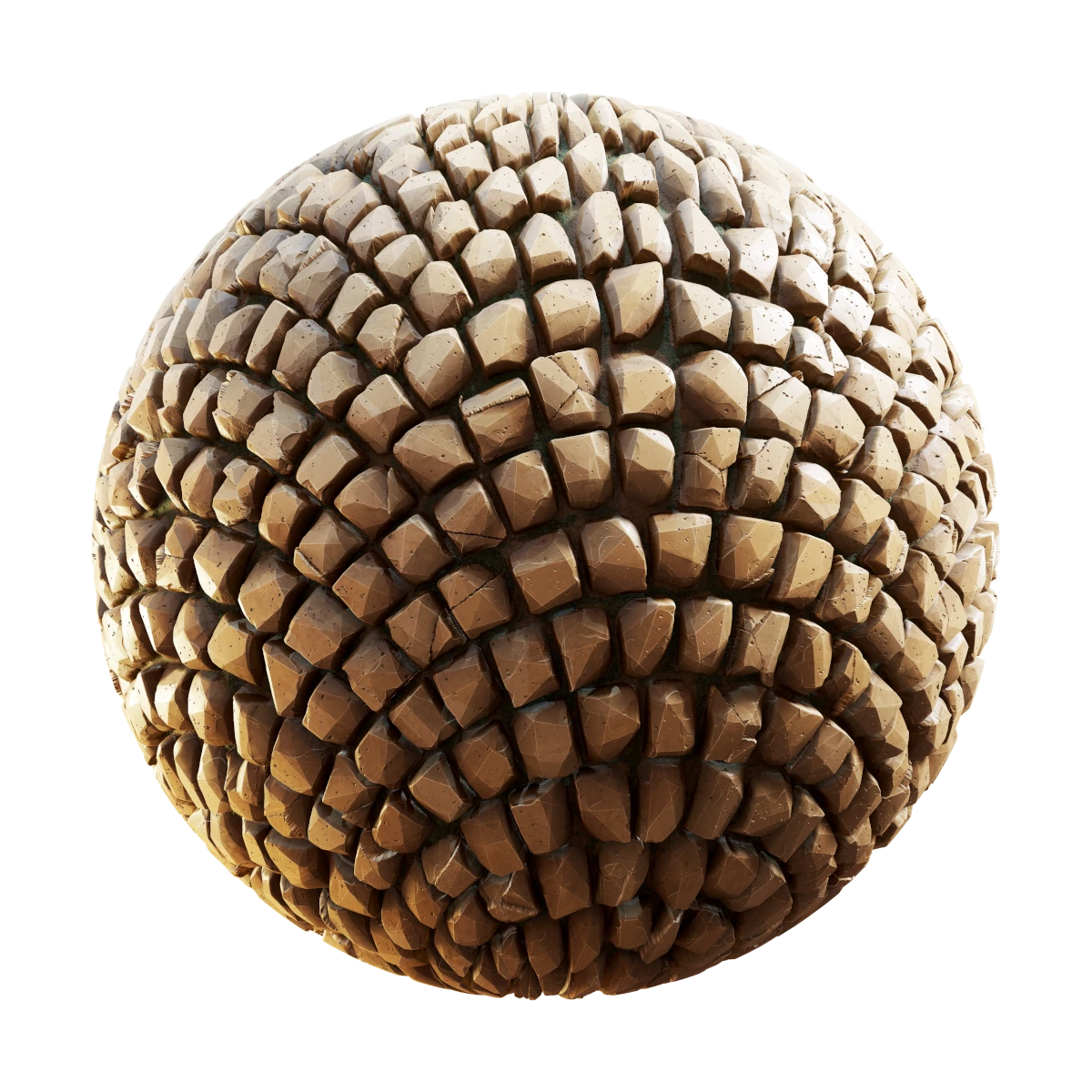Stylized Beige Arc Pavement PBR Texture