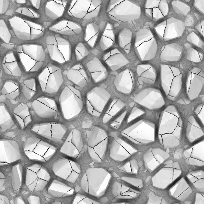 Stylized Cracked Grey Rocks PBR Texture