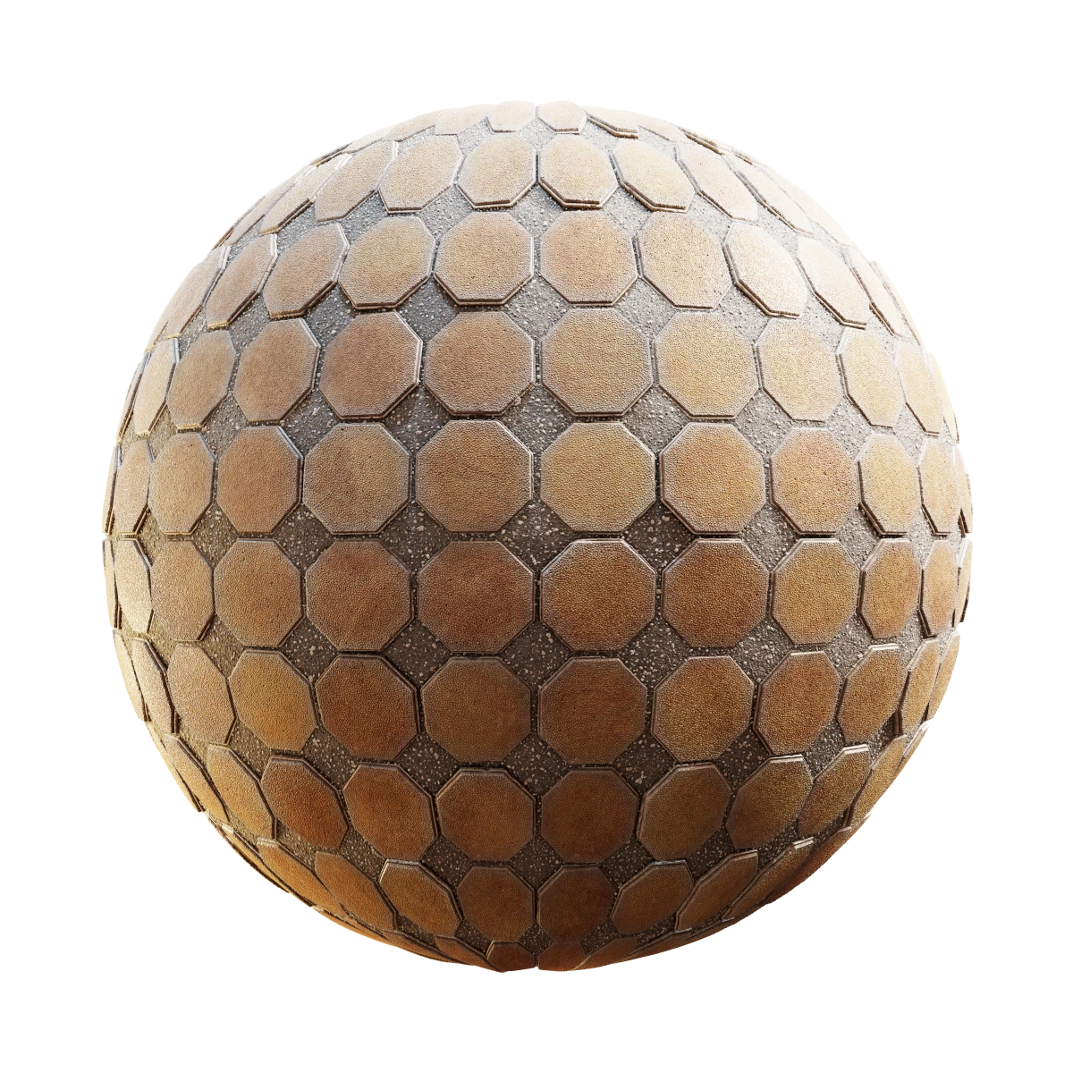 Orange Octagonal Concrete Tiles (5912)